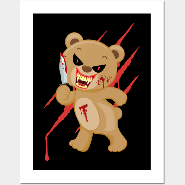 Teddy The Killer Bear Wall Art by Grade Design